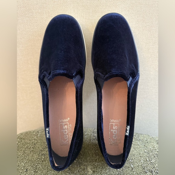 NWOT Keds Ortholite Double Decker Navy Velvet Slip On Size 7.5 - Picture 7 of 7